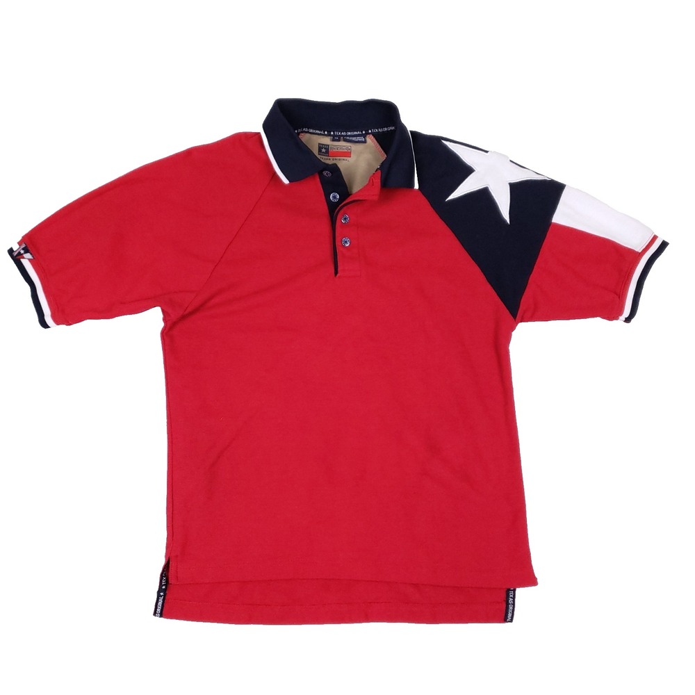 Rock Point Texas Proud Polo Shirt Men's M Red Lone Star‎ Flag Design 2009